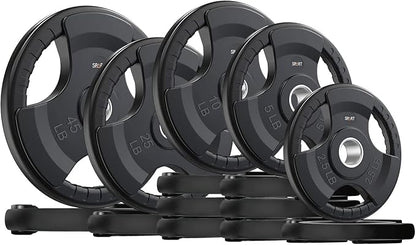 SPART Weight Plate 2-Inch Rubber Coated Olympic Grip Gym(5LB/10LB/25LB/35LB/45LB)