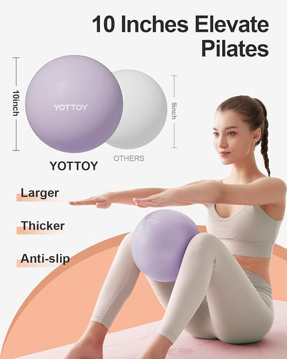 Pilates Ball, 10-inch Exercise Ball with Anti-Burst Technology