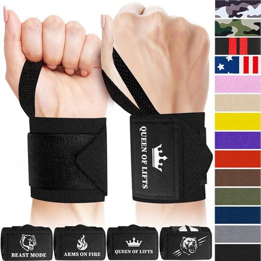 TECEUM Weightlifting 18" & 12" Wrist Wraps with Thumb Loop – Heavy Duty Wrist Workout Braces for Men and Women – Ideal for Powerlifting, Strength Training, Bodybuilding