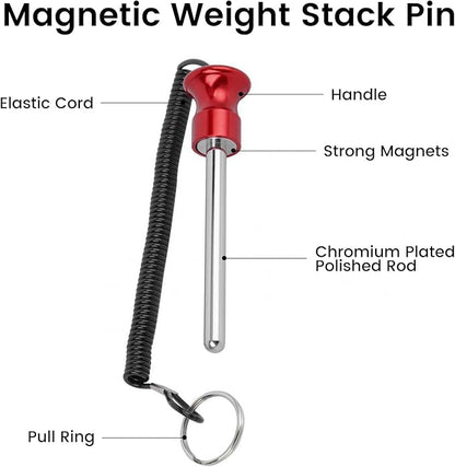 Weight Stack Pin,Universal Magnetic Weight Pin with Pull Rope Strength Training Equipment for Commercial Gym or Home Gym | Pin Insert | Heavy Duty | Health Club Grade Steel Gym Accessories