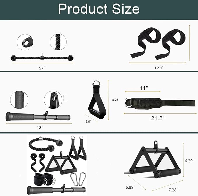 Kinglotus Cable Machine Attachments for Home Gym,Triceps Pull Down Accessories,LAT Pull Down Attachment。