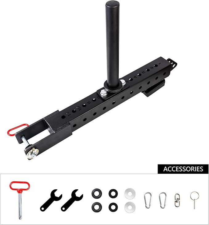Multi Use Belt Squat Attachment with Lever Arms fits for 3"X 3" Square Tube Power Cages Home Gym Accessory for Strength Training with 330 lbs Capacity (Not included squat belt)