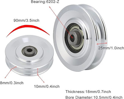 Fitness Pulley Wheel, 90mm or 115mm Gym Pulley Wheel Pulley with Bearings, Gym Attachments Part Univeral Bearing Pulley,Pulley for Exercise Strength Training