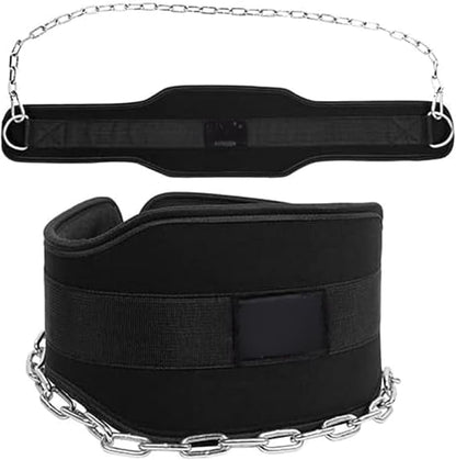 Dip Belt For Weightlifting - 37'' Chain Pull 550lbs Weight