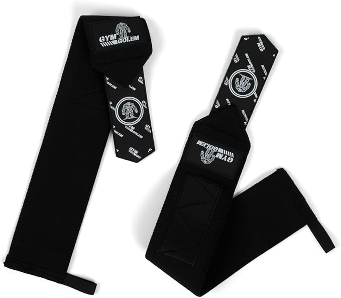 Black Weight Lifting Wrist Wraps - 2 Straps with Thumb Loop & Velcro for Men & Women, Premium Gym Wrist Wraps Support, Ideal for Powerlifting, Crossfit, and Bodybuilding.