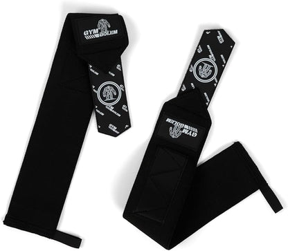 Black Weight Lifting Wrist Wraps - 2 Straps with Thumb Loop & Velcro for Men & Women, Premium Gym Wrist Wraps Support, Ideal for Powerlifting, Crossfit, and Bodybuilding.