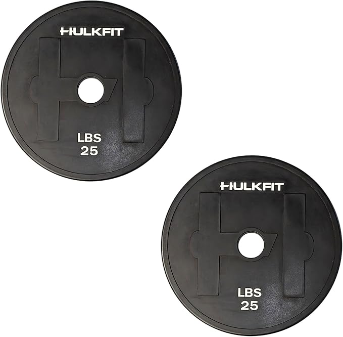HulkFit 2-inch Rubber Coated Steel Weight Plates Set