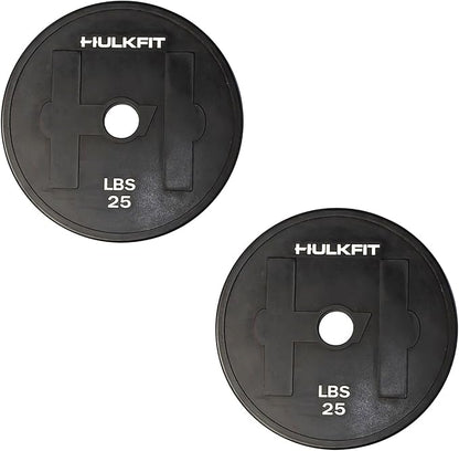 HulkFit 2-inch Rubber Coated Steel Weight Plates Set