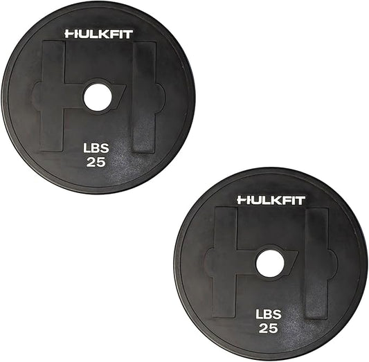 HulkFit 2-inch Rubber Coated Steel Weight Plates Set