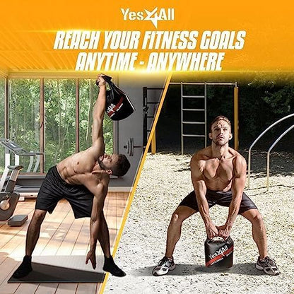 Yes4All Powder Coated Cast Iron Kettlebell Strength Training Kettlebells Weight Set for Full Body Workout, Home Gym