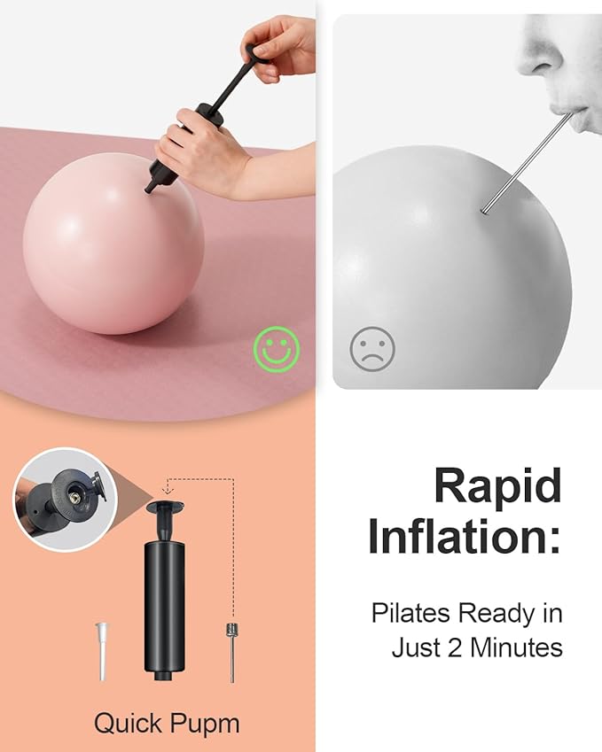 Pilates Ball, 10-inch Exercise Ball with Anti-Burst Technology