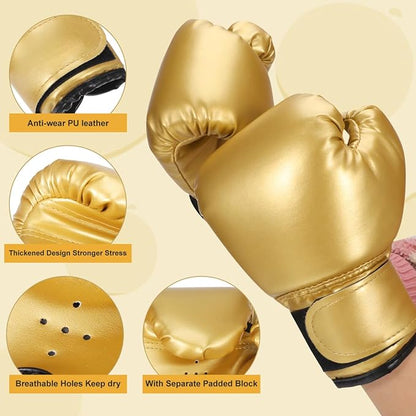 Yardwe Kids Boxing Gloves, Youth Boys and Girls Training Sparring Glove for Kickboxing, Punching Bag, MMA, Thai, Pu Leather, Sponge Liner