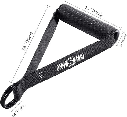 INNSTAR Upgraded Heavy Duty Exercise Handles, Cable Machine Attachments Resistance Bands With Solid ABS Core Grips, Fitness Strap Stirrup Handle Cable Attachment