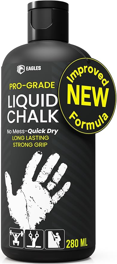 EAGLES Pro Grade Liquid Chalk 50, 120 or 280ml Mess-Free Chalk for Weightlifting, Gymnastics Rock Climbing, Dancing, Pole Grip, Sports & Workout Chalk - Sweat-Resistant and Long Lasting
