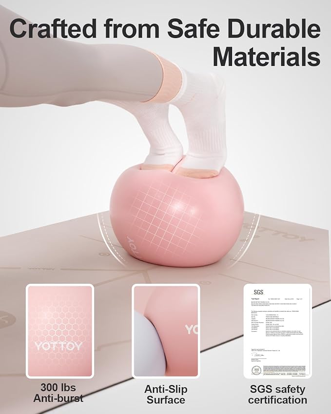 Pilates Ball, 10-inch Exercise Ball with Anti-Burst Technology