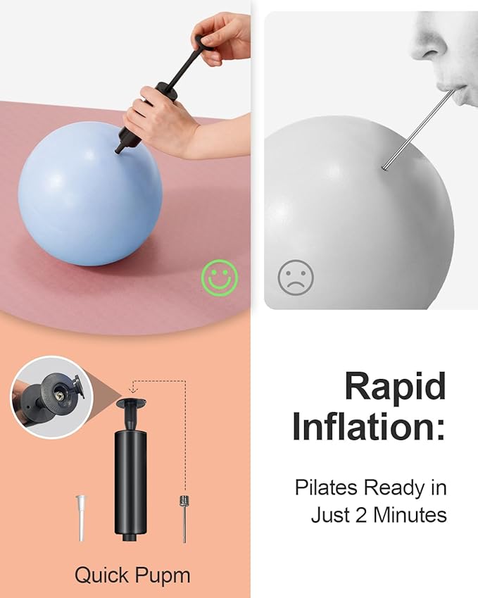 Pilates Ball, 10-inch Exercise Ball with Anti-Burst Technology