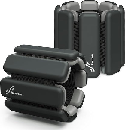 Sportneer Wrist Weights - 1 Pair (1 lb Each) | Adjustable Wearable Weights Silicone Wrist Bangles for Women | Yoga, Dance, Barre, Pilates, Zumba, Swimming, Cardio, Aerobics, Gym