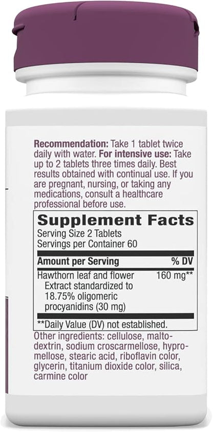 Nature's Way Heart Care Hawthorn Extract, Supports Healthy Heart Function*, 120 Tablets