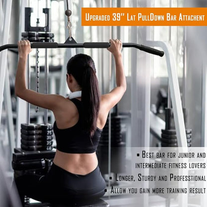 39.4'' Lat Pull Down Bar and 3.74in/95mm Silent
