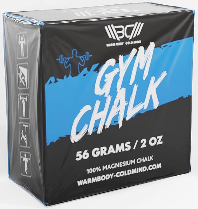 WARM BODY COLD MIND Premium Chalk Block for Weight Lifting - Hand Grip for Cross Training, Climbing, Gymnastics, Weightlifting, Powerlifting, Deadlift, Pole Dancing, Sport Gym, Fitness
