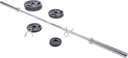 Signature Fitness Cast Iron Olympic 2-Inch Weight Plates Including 7FT Olympic Barbell, 130-Pound, 300-Pound or 325-Pound Set, Multiple Packages