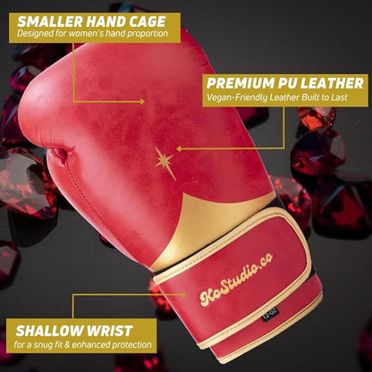 Boxing Gloves for Men & Women - Leather Gloves for Heavy Bag, Punching Bag,Muay Thai, MMA, Kickboxing, Gym Training, Sparring Pro-Style Guantes de Boxeo 12oz 14oz 16oz