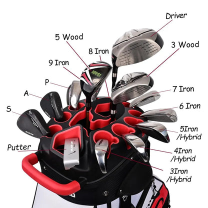 ASK ECHO T-Lock Golf Cart Bag with 14 Way Organizer Divider Top, Premium Cart Bag with Handles and Rain Cover for Men