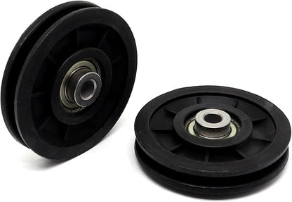 90mm/3.5" Universal Nylon Bearing Gym Pulley Wheel, Weight Pulley System Replacement for Home Gym Equipment Part, Cable Machine, Garage Door Pulleys System