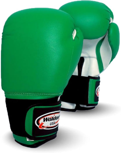 Boxing Gloves Kickboxing Muay Thai Punching Bag Vinyl Green - Durable Multi Layered Foam Padded Offers Unbeatable Price Kids and Adult Sizes