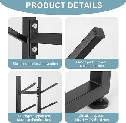 BiJun Skateboard Racks Floor Stand, 4-Layer Skateboard Holder,Snowboard Storage Rack, Skateboard Organizer Floor Stand for Deck, Longboard, Snowboard, Standard Skateboards, Mini Cruiser Skateboard