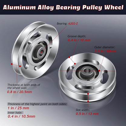 balacoo 6pcs Aluminum Alloy Tec Weight Lifting Accessories Gym Equipment Accessories Workout Equipment Accessories Exercise Pulley Ball Bearings Gym Replacement Parts