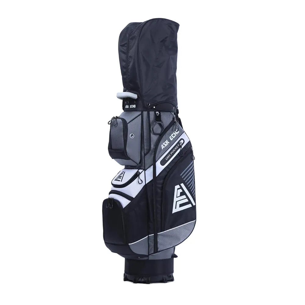 ASK ECHO T-Lock Golf Cart Bag with 14 Way Organizer Divider Top, Premium Cart Bag with Handles and Rain Cover for Men