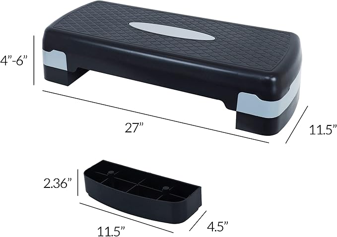 Signature Fitness Adjustable Workout Aerobic Stepper Step Platform Trainer 27-Inch, Multiple