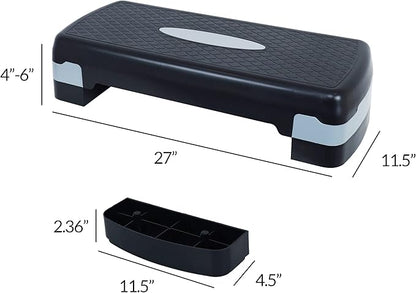 Signature Fitness Adjustable Workout Aerobic Stepper Step Platform Trainer 27-Inch, Multiple