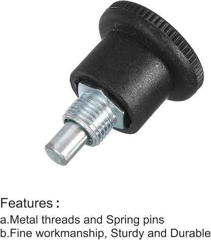 uxcell Pull Pin Spring Knob Replacement Parts, M10 Adjustment Fitness Pull Pin Knob for Home Fitness Exercise Bike, Black 1Pcs