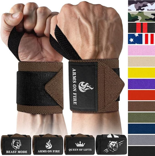 TECEUM Weightlifting 18" & 12" Wrist Wraps with Thumb Loop – Heavy Duty Wrist Workout Braces for Men and Women – Ideal for Powerlifting, Strength Training, Bodybuilding