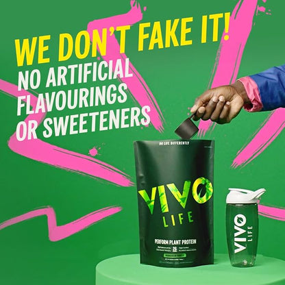 Vivo life Perform Plant Protein Powder - Salted Maca Caramel, Vegan, 7 Servings - 266g / 9.38oz, BCAA Pea & Hemp Blend