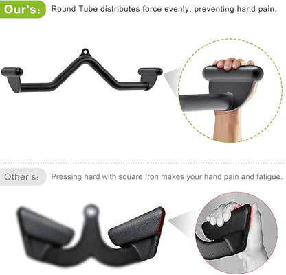 Kipika LAT Pull Down Bars Cable Machine Attachment, Rowing T-bar V-bar Set, Back Strength Training Handle Grips for Cable Machine Rowing Machine, 12" 20" 24" 28" 32" Five Sizes