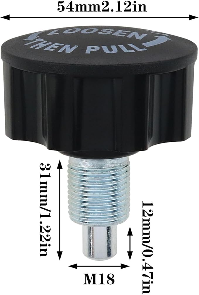 AYLIFU M18 Pop Pull Pin Knob Adjustment Fitness Pop Pull Pin Knob for Fitness Equipment Bicycle Equipment Black 2PCS