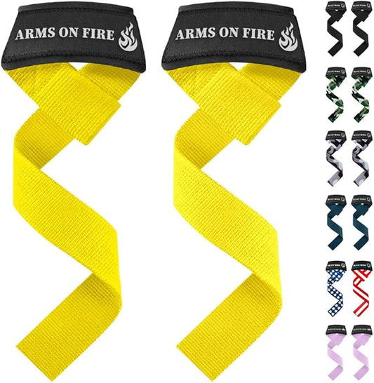 TECEUM Wrist Lifting Straps with Neoprene Padding Support – Heavy Duty Wrist Workout Straps For Men and Women – Ideal for Powerlifting, Strength Training, Bodybuilding