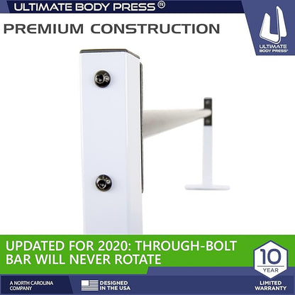 Ultimate Body Press Ceiling Mount Pull Up Bar 8 Foot 48” Straight 14” Risers, 16”and 24” 24” Joist 450lbs, USA