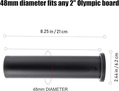 OHLIF 2PCS Nylon Olympic Adapter Sleeve 8",Converts 1" Standard Weight Plate Posts to 2" Olympic Weight Plate Posts,Removeable end Cap