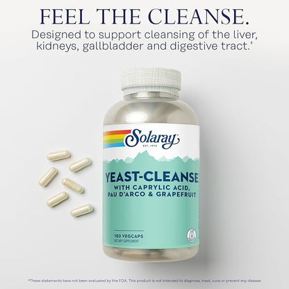 Solaray Yeast-Cleanse -- 180 Vegetarian Capsules