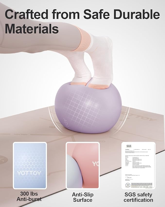 Pilates Ball, 10-inch Exercise Ball with Anti-Burst Technology