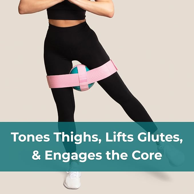 Exercise Thigh Toner with Adjustable 3lb Rubber Workout Ball
