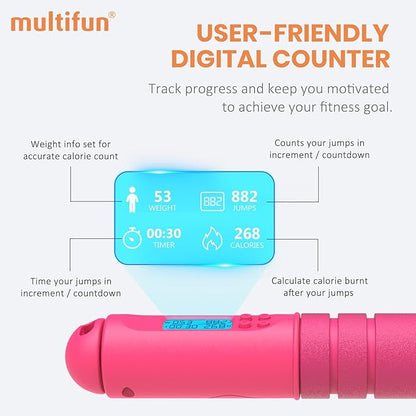 Jump Rope, multifun Speed Skipping Rope with Calorie