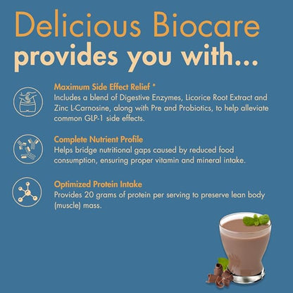 Nutritional Beverage for GLP-1 Users, Dietary Powder Drink Provides 20g Essential Protein, 26 Vitamins/Minerals, Helps Ease Nausea, Bloating, Constipation, Strawberries & Cream (14 Count)