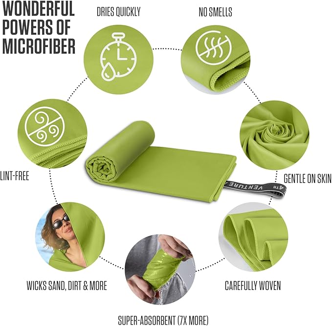 VENTURE 4TH Quick Dry Towel. Microfiber Travel Towel
