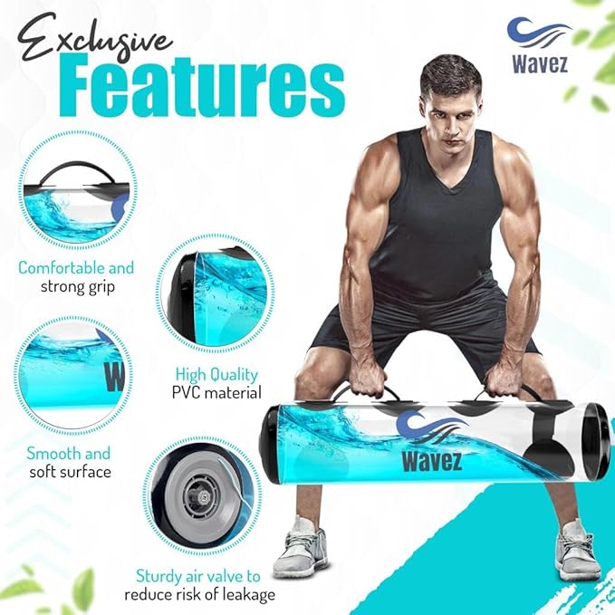 Aqua Bag Fitness Equipment – upto 48lbs Core Pump,3 Dyes,Drawstring