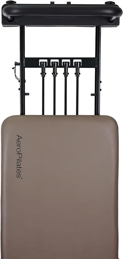 AeroPilates Reformer - Pilates Reformer Workout Machine for Home Gym - Cardio Fitness Rebounder- Up to 300 lbs Weight Capacity, Gray
